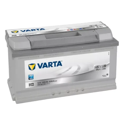Détail rapproché de la borne positive et de la surface robuste du boîtier