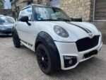 Profil latéral montrant la compacité et la carrosserie nacrée