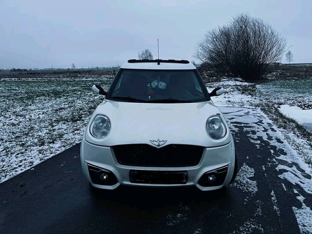 Vue avant droite du véhicule montrant la calandre et l’état général de la carrosserie