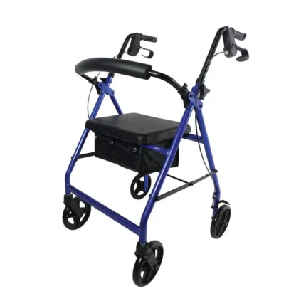 gros plan sur roue 18 cm et système de freinage du rollator