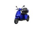 Vue générale du scooter placé sur une surface inégale pour montrer la stabilité