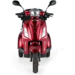 Gros plan sur la roue et la suspension du tricycle 3 roues